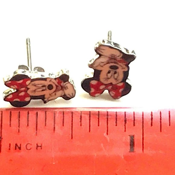 Vintage Disney Minnie Mouse Earrings Post Pierced Disneyana - Picture 7 of 7